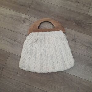 Vintage Handmade Cable Knit Granny Boho Purse